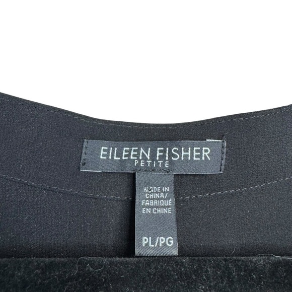 Eileen Fisher Silk Crepe de Chine Shirt Dolman Sleeve Blouse Black PL L5 - Picture 2 of 9